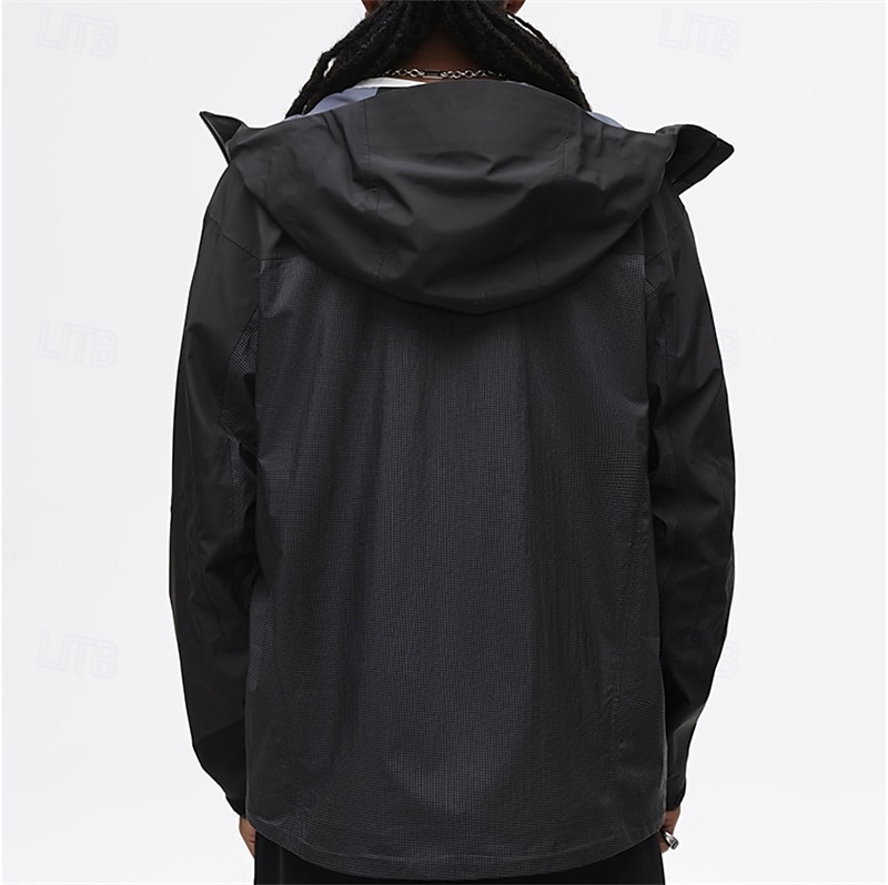 Herren Wanderjacke Draussen Farbblock Wasserdicht Windundurchlässig Reißverschluß vorne Leichte Jacke Voller Reißverschluss Camping / Wandern / Höhlenforschung Schwarz Gelb Grün Grau 2025 - $85.99 –P3