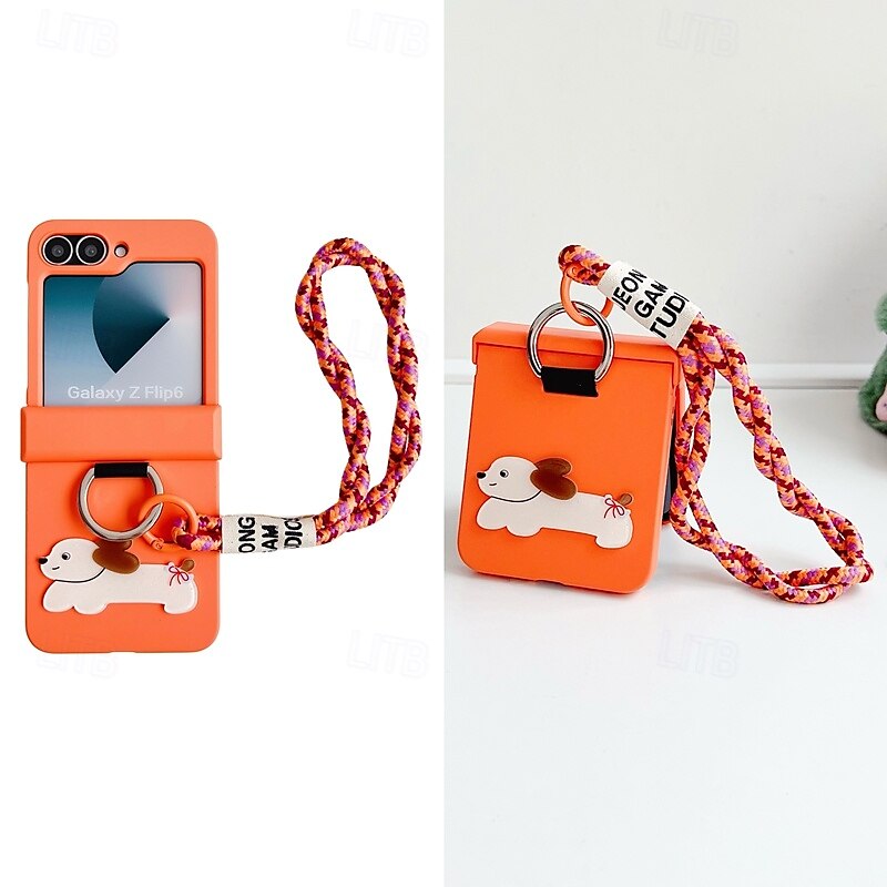 Phone Case For Z Flip 7 Z Flip 6 Z Flip 5 Z Flip 4 Z Flip 3 Back Cover with Wrist Strap Shockproof Retro TPU Silicone 2025 - $19.99 –P9