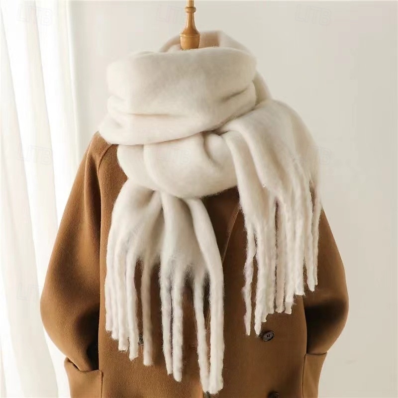 cashmere feel skjerf lange pashmina sjal og omslag for kvinner stort teppe skjerf solid 2025 - $10.99 –P7