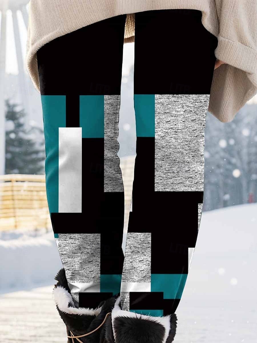 Damen Leggings Hosen Fashion Streetwear Vollständige Länge Hoch Taille Karomuster Druck Thermisch Warm Atmungsaktiv Weich Mikro-elastisch Outdoor täglich Blau Herbst Winter Regulär Fit 2025 - $19.99 –P3