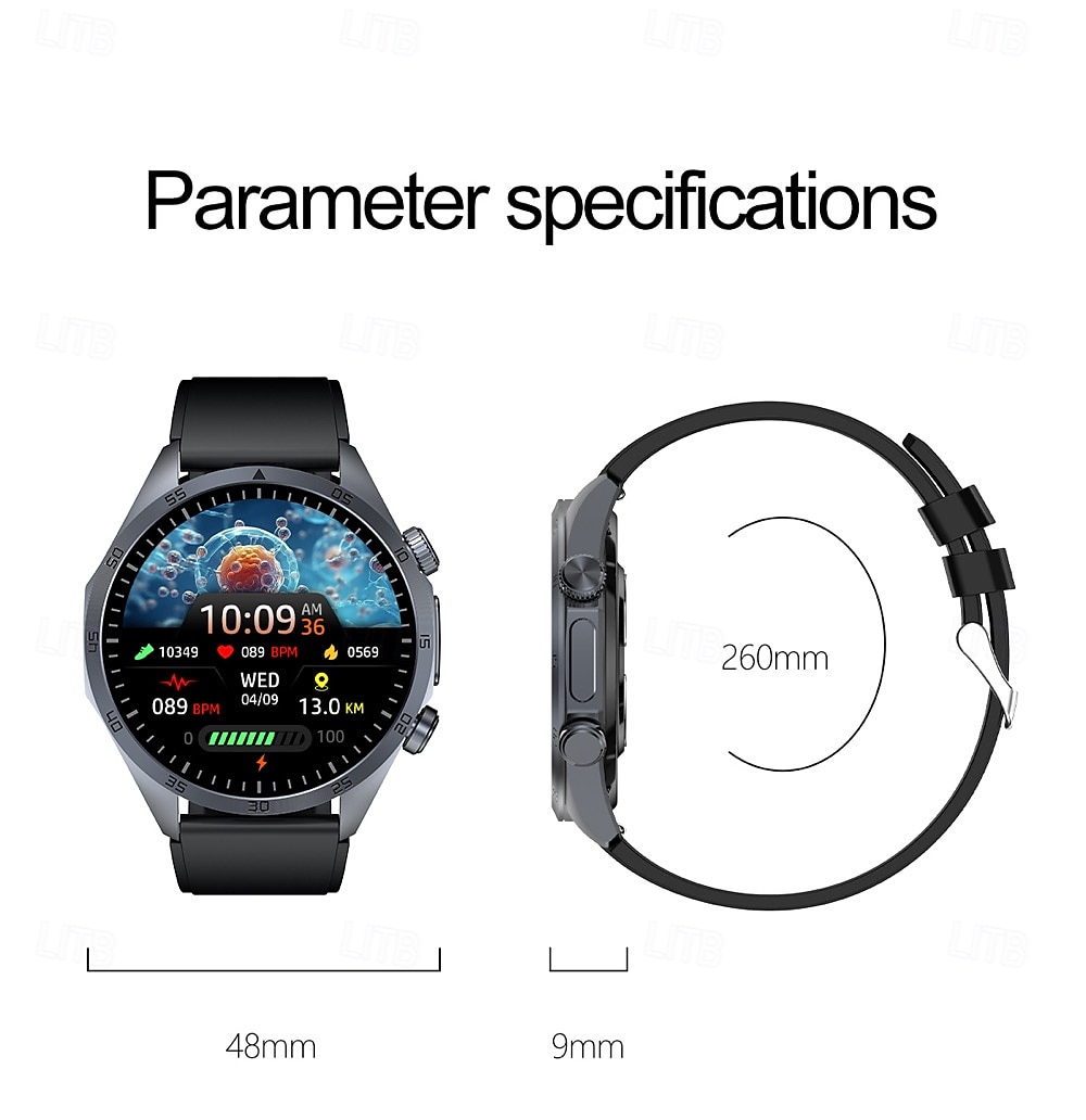 696 TK79 Smart Watch 1.47 inch Smart Band Fitness Bracelet Bluetooth ECG+PPG Temperature Monitoring Pedometer Compatible with Android iOS Women Men Message Reminder IPX-0 27mm Watch Case 2025 - $66.99 –P20