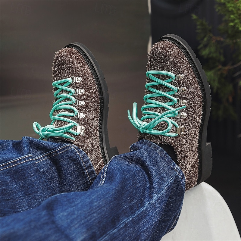 chaussures de randonnée en daim marron pour hommes - style vintage avec design à lacets roses et semelle durable pour les aventures en plein air de 2025 ? $64.99 –P2
