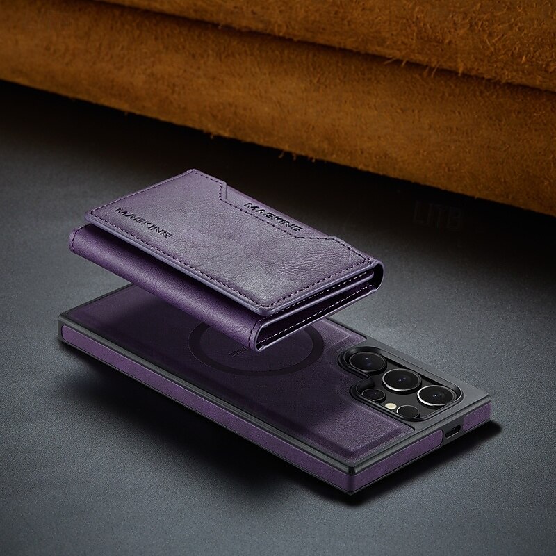 puhelin Etui Käyttötarkoitus S24 Ultra S24 Plus S24 S23 Ultra S25 Ultra Takakuori Tuella Magneetti Tukee langatonta latausta Retro TPU PU-nahka 2025 - $26.99 –P7