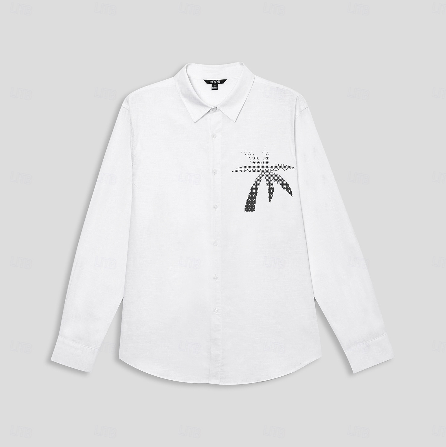 Per uomo Camicia Palma All'aperto Vacanza Bianco Blu Manica Lunga Collo ripiegato Estate Primavera Abbigliamento del 2025 a $37.99 –P2