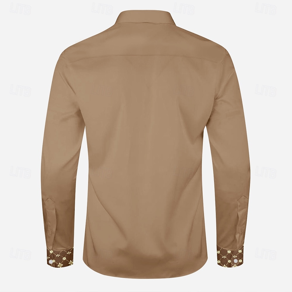 Kobilee Camicia Uomo Elegante Da Cerimonia Fantasia Camicia On Stiro Coreana Camicia Bianca Slim Fit Fiori Camicia Seta Regular Taglie Forti Abito Manica Lunga Elasticizzata 122767479 - Foto 6