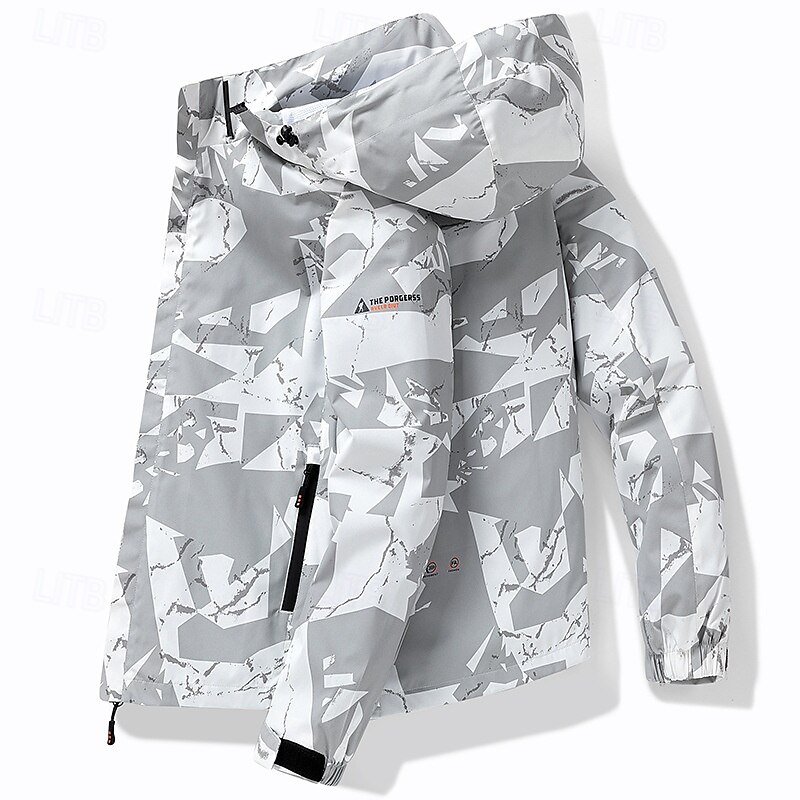 Men's Softshell Jacket Hiking Jacket Outdoor Windproof Water Resistant Windbreaker Jacket Traveling Dark Grey Black White Blue Light Grey 2025 - $42.99 –P8