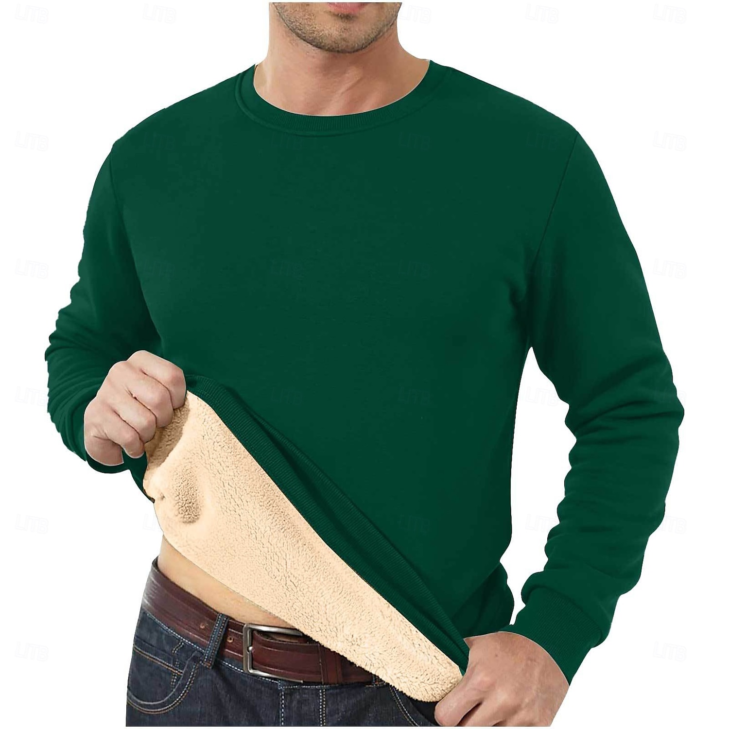 Herr Tröja Sherpa linne Svart Gul Rubinrött Blå Grön Rund hals Slät Sport & Utomhus Dagligen Helgdag Streetwear Häftig Ledigt Vinter Vår & Höst Kläder Pull Tröjor 2025 - $30.99 –P2