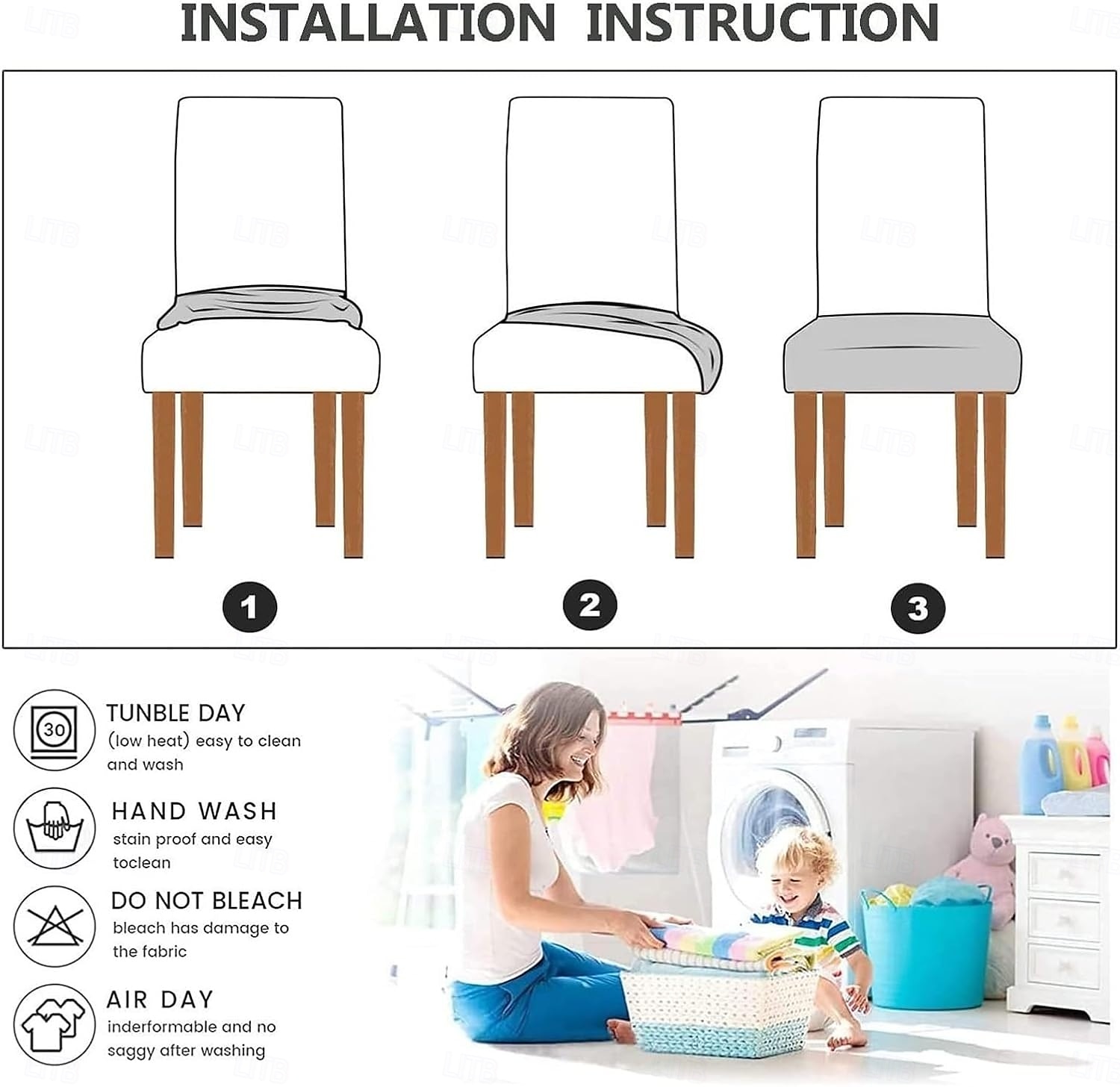 husă scaun huse scaun husă impermeabilă elastică din piele pu pentru scaune huse scaune pentru scaune de sufragerie husă de protecție lavabilă huse scaune pentru scaune 2025 - $12.49 –P2