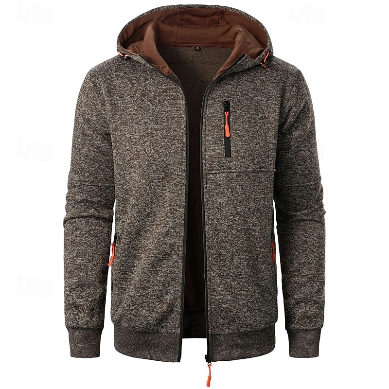 Herren Strickjacke Kurzer Pullover Zip Pullover Reißverschluss Strickpullover Gerippt Stricken Standard Tasche Feste Farbe Mit Kapuze Modisch Klassisch Urlaub Freizeitskleidung Bekleidung Herbst 2025 - $18.99 –P1