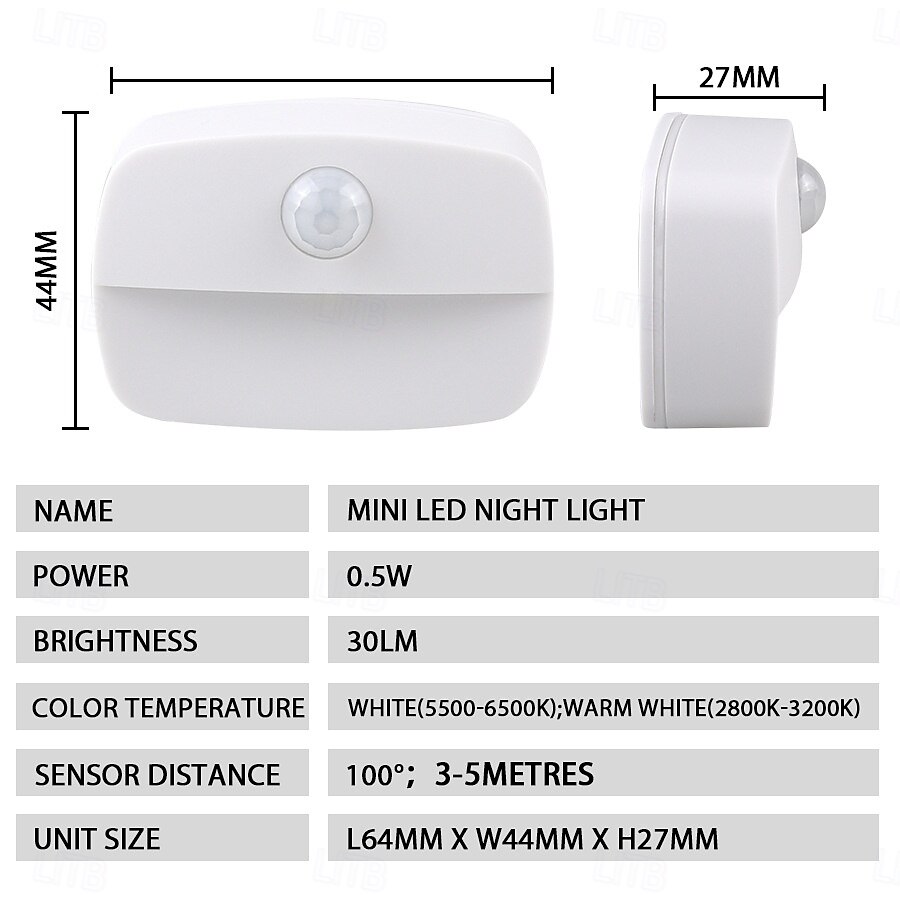 Motion Sensor Night Light LED Infrared Sensing Stair Light Wardrobe Cabinet PIR Night Light Drawer Bookcase Light Home Bedroom Lighting AAA Battery Powered 2025 - $11.49 –P1