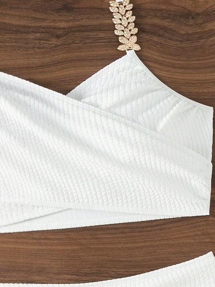 Femme Maillots de Bain Bikinis Maillot de bain Elégant Mode Couleur unie Sans Manches Maillots de bain de 2025 ? $25.99 –P3
