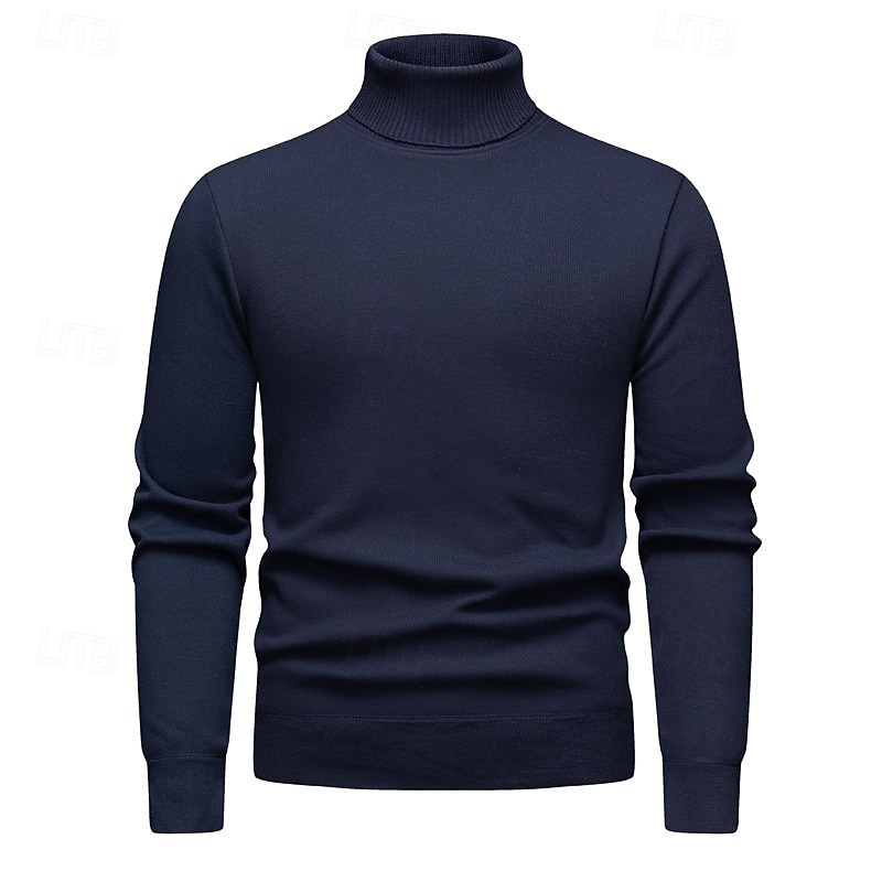 Homme Pull Pull en tricot A côtes Tricoter Normal Tricoté Plein Col Roulé Mode Décontractées Usage quotidien Rendez-vous Vêtement Tenue Automne hiver Noir Blanche S M L de 2025 ? $25.99 –P11