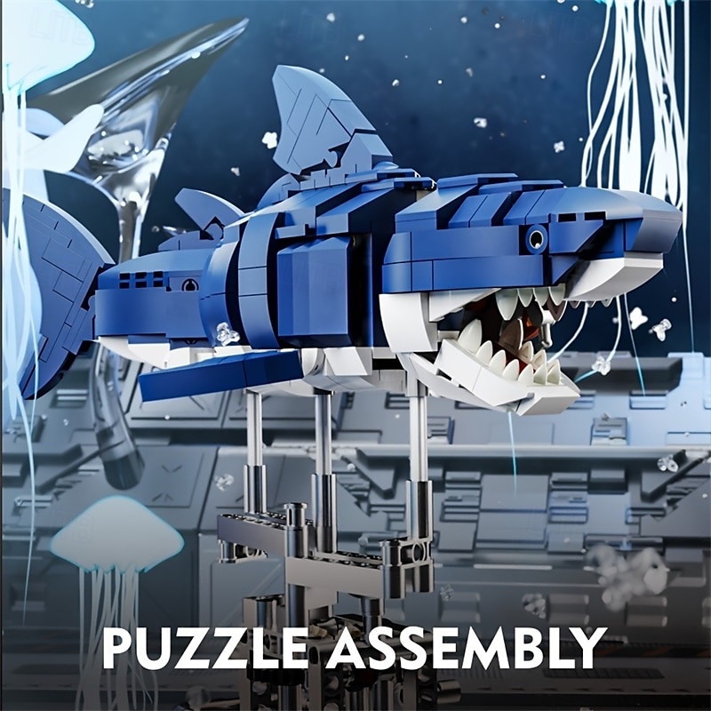 687 Pieces Shark Sea Creatures Building Set Marine Animal STEM Toys With Display Stand And Light For Crossing Sea Lovers 2025 - $59.99 –P6