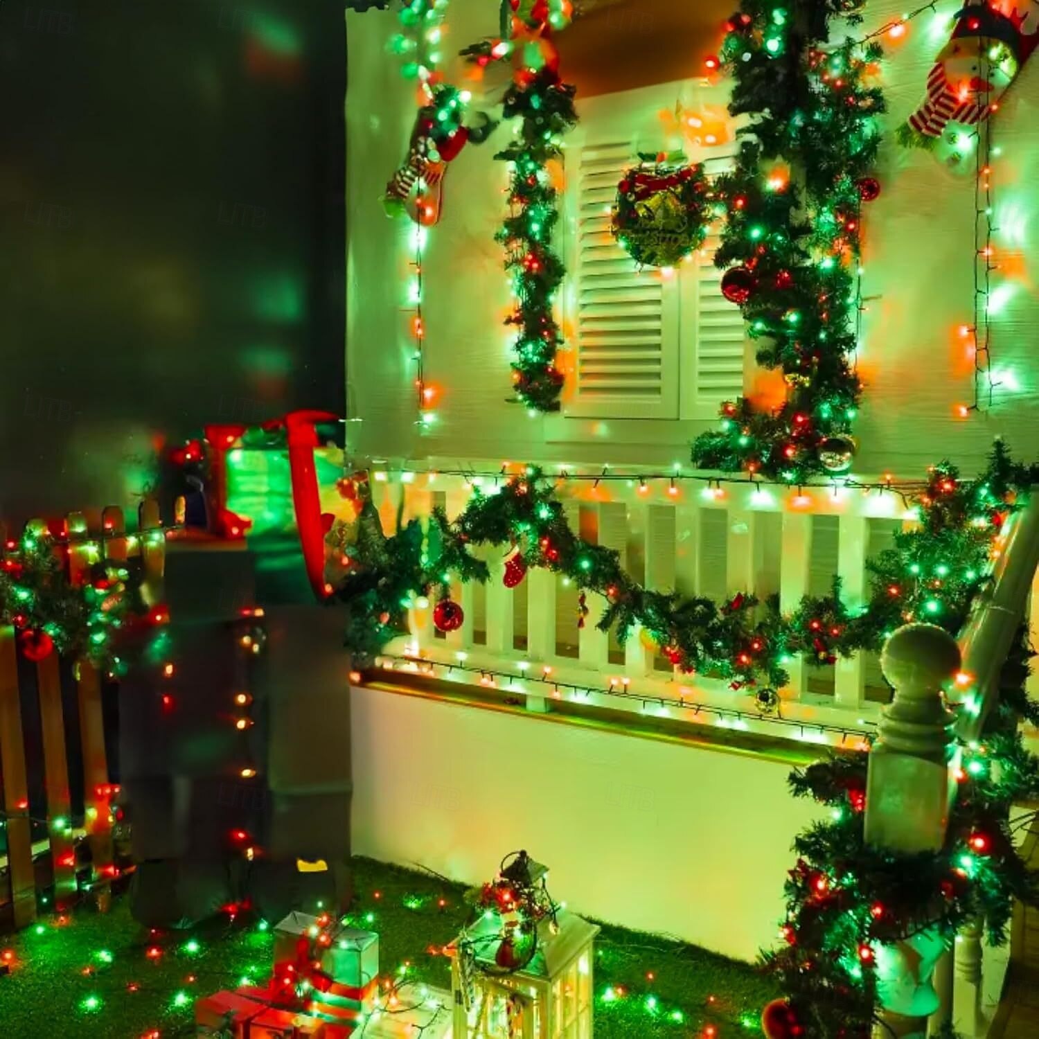 2 stk 10m 100led solcellelys – røde og grønne vanntette utendørs lysstrenger til jul gårdsplass hage balkong gjerde juletre festlig atmosfære dekorativ lysstreng 2025 - $22.99 –P10