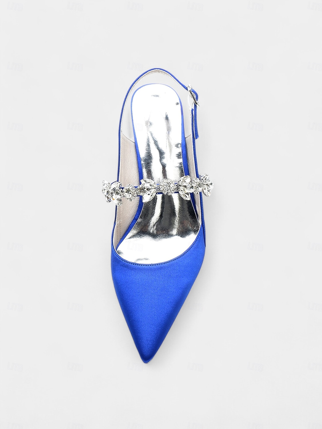 scarpe col tacco da donna in raso bianco con cinturino posteriore e decorazioni in strass – eleganti scarpe a punta per matrimoni e occasioni formali del 2025 a $64.99 –P12