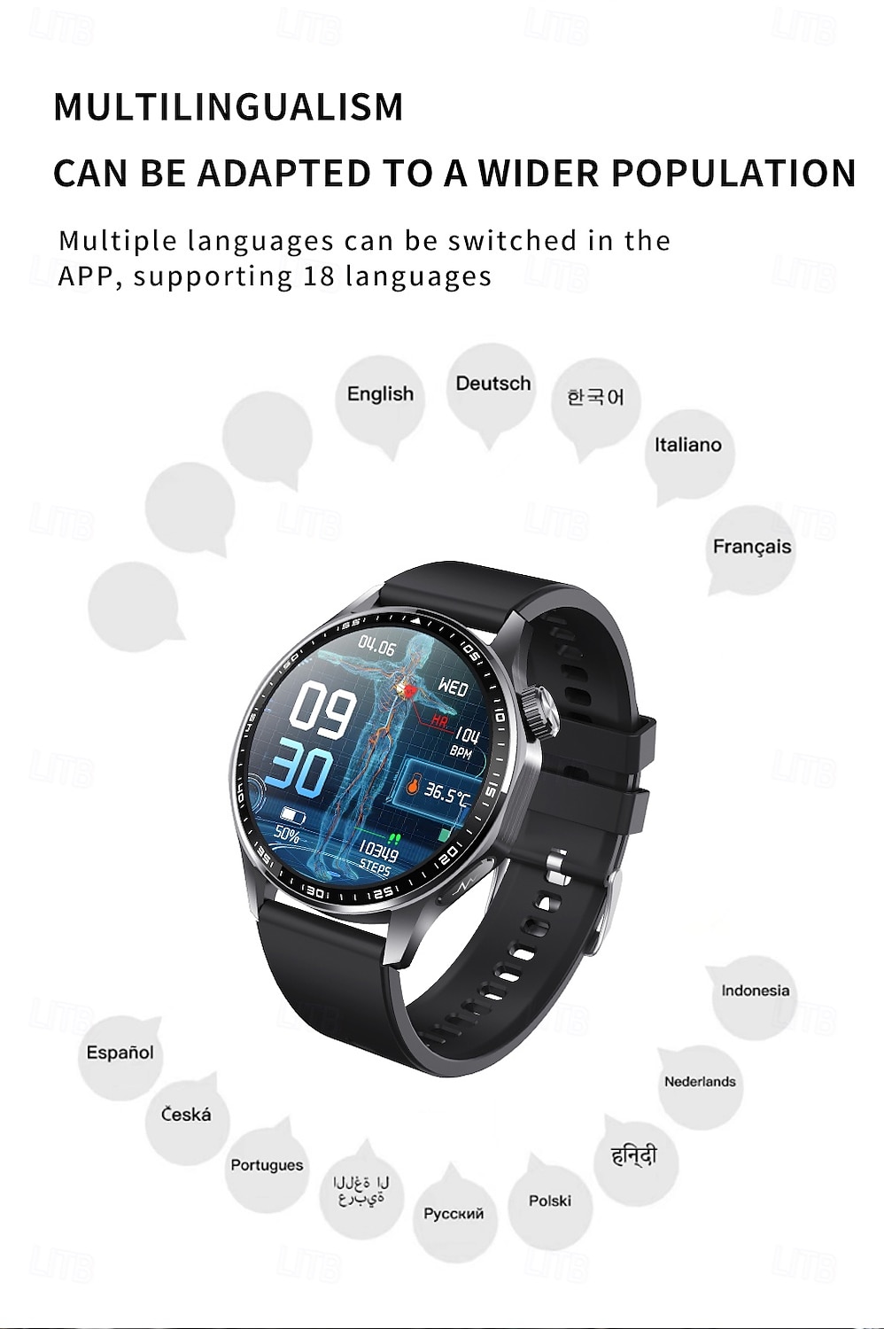 2025年 696 F210 スマートウォッチ 1.55 インチ スマートブレスレット ブルートゥース ECG + PPG 歩数計 着信通知 と互換性があります Android iOS 男性 ハンドフリーコール メッセージ受信通知 IPX-0 48mmウォッチケース コレクション – $76.99 –P16