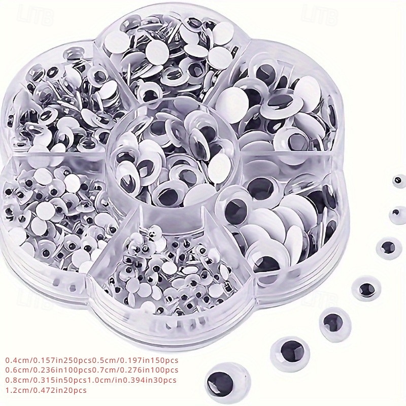 700PCS Plastic Wiggly Googly Eyes Set for Dolls and Crafts Assorted Sizes 4-12MM Suitable for Ages 14 2025 - $14.99 –P6