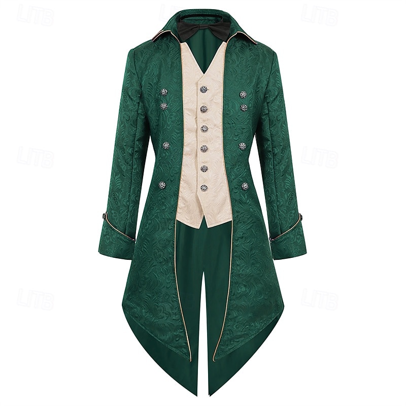 Punk & Gothic Medieval Renaissance Coat Jacket Tailcoat Prince Nobleman Men's Royal Steampunk Halloween Masquerade Event / Party Masquerade Adults' Coat 2025 - $51.99 –P12