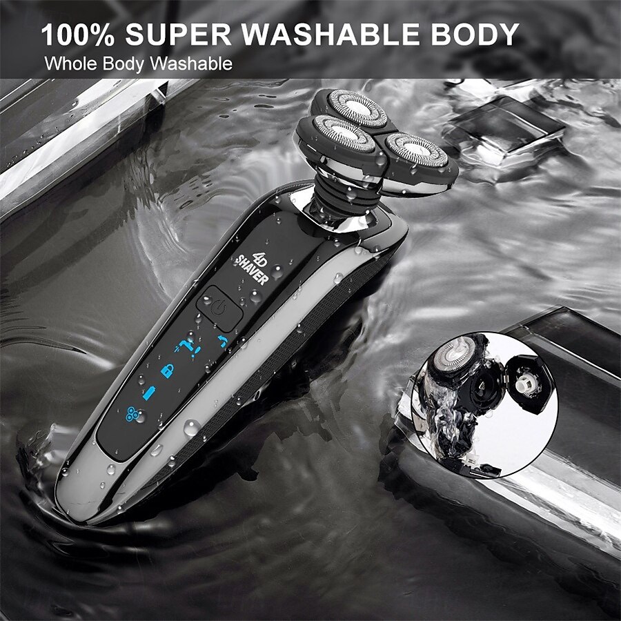 2025年 クロスボーダー 4-in-1 電気シェーバー メンズ 家庭用 LCD デジタルディスプレイ 鼻毛シェーバー 洗顔セット  コレクション – $39.99 –P6