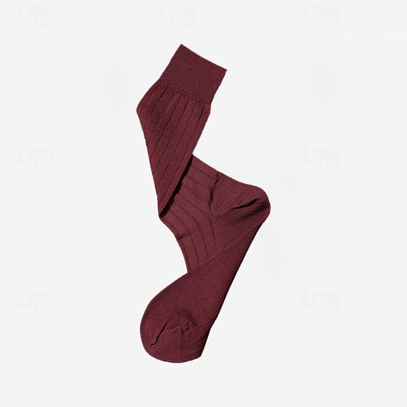 Men's 1 Pair Socks Black Red Color Solid Color Formal Wedding Anniversary Thin Spring &  Fall Knitwear Elegant 2025 - $12.99 –P1