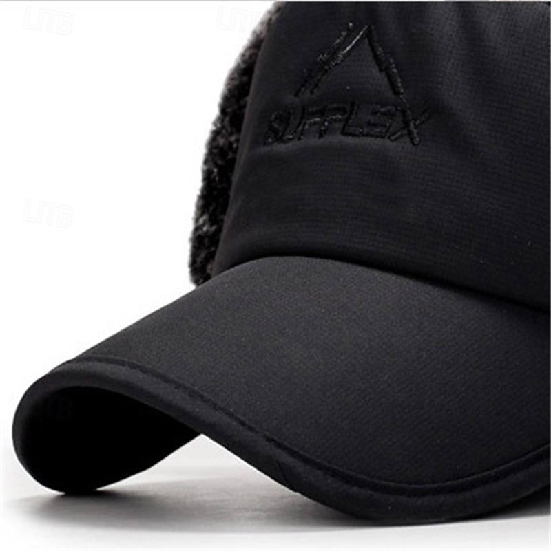 Herren Trappermütze Wintermützen Winter Beanie Schwarz Blau Polyester Einstellbar Gemütlich Freizeitskleidung Ausgehen Solide / einfarbig Warm 2026 - $13.49 –P8