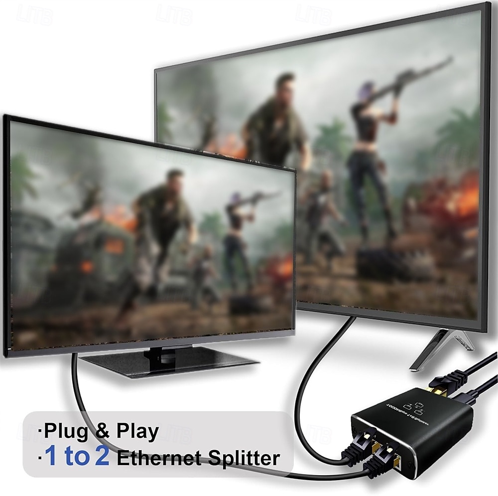 Gigabit Ethernet Splitter 1 to 2 High Speed 1000Mbps Internet Splitter 1 in 2 out LAN Splitter with USB Power Cable RJ45 Splitter for Cat5/5e/6/7/8 Cable 2025 - $27.99 –P5