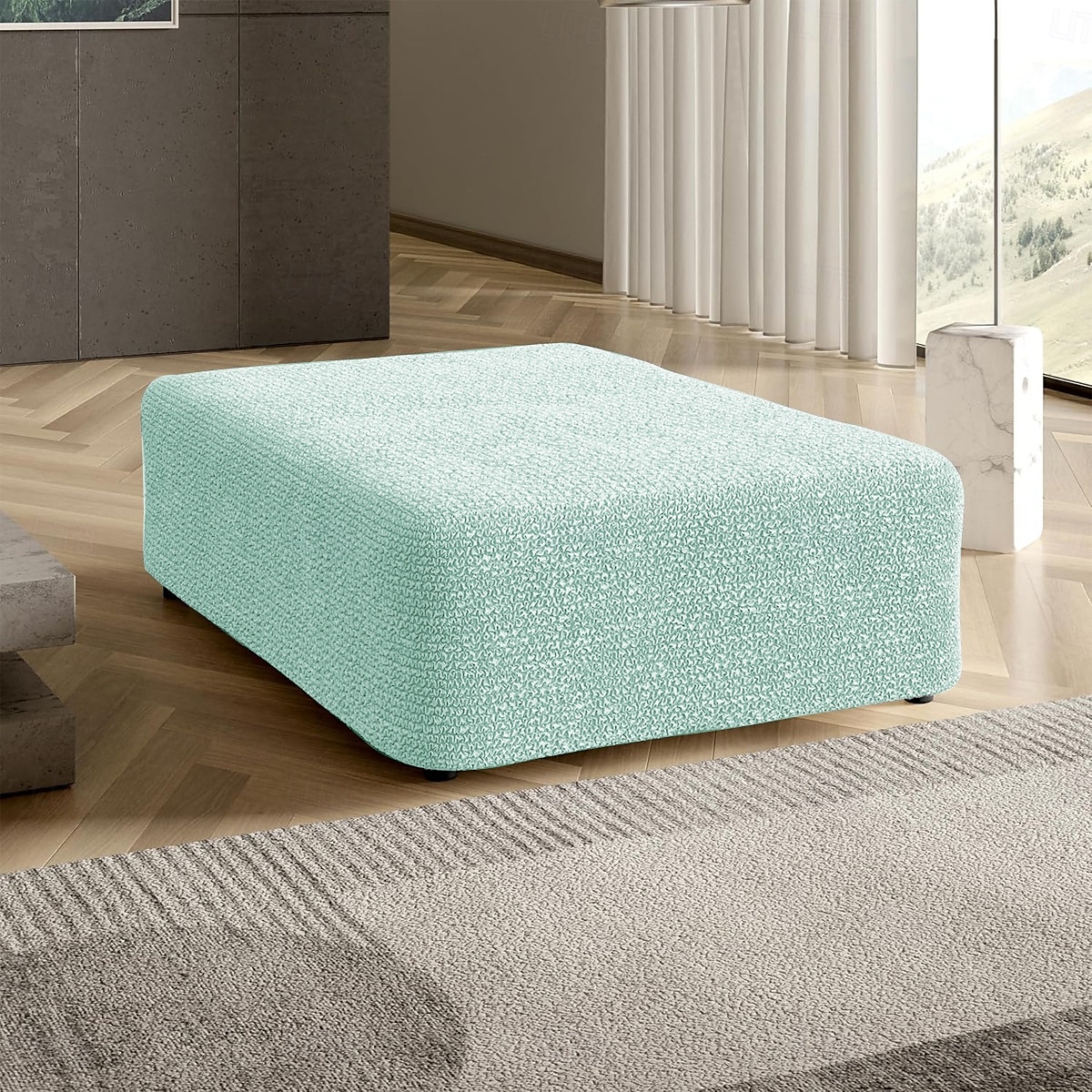 husa de pouf husa elastică și durabilă, perfectă pentru a vă proteja și împrospăta otomanul, adaugă stil și confort oricărei sufragerie sau decor de dormitor 2025 - $31.99 –P3