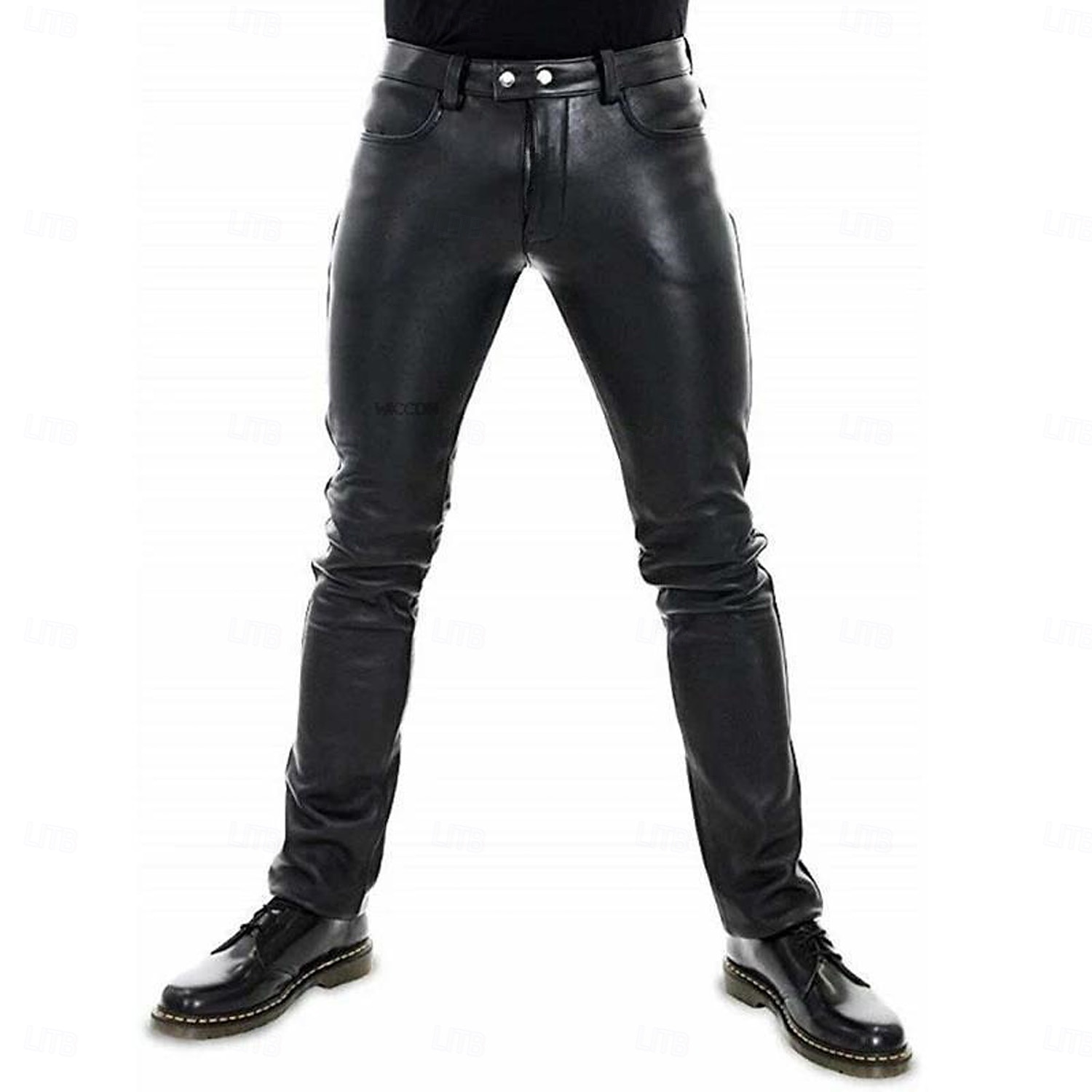 Men's Trousers Casual Pants Lederhosen Buttons Pocket Plain Comfort Daily Vacation Fashion Casual Black Micro-elastic 2025 - $42.99 –P2