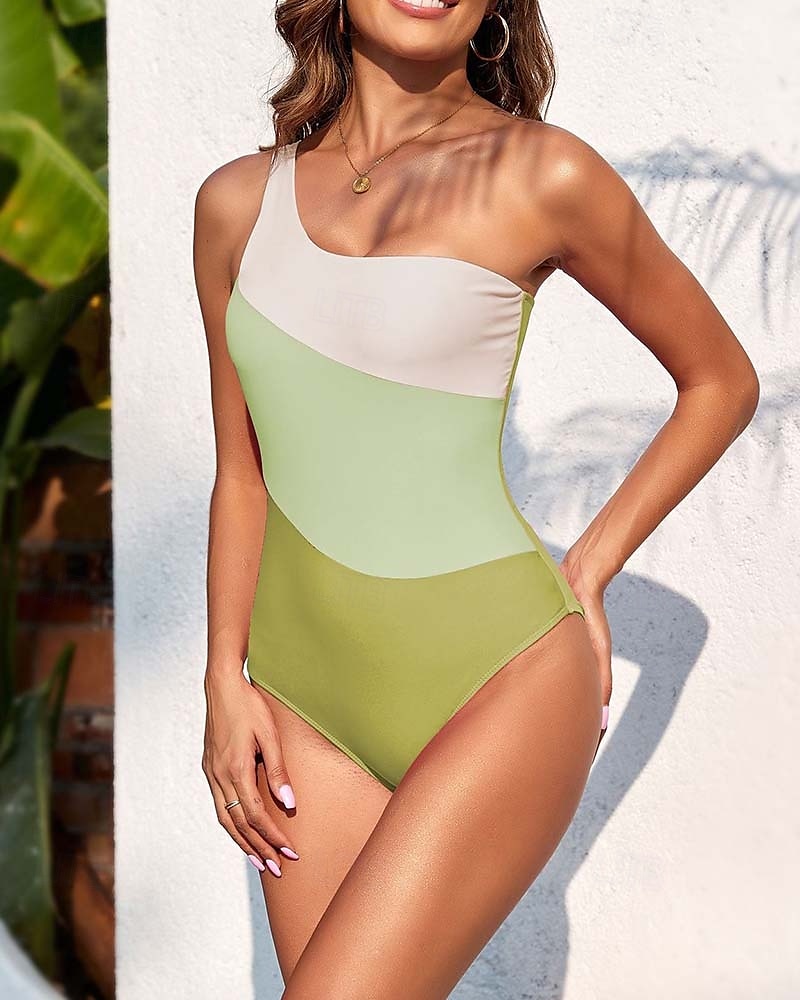 Femme Maillots de Bain Une pièce Maillot de bain Elégant Mode Bloc de couleur Sans Manches Maillots de bain de 2025 ? $26.99 –P7