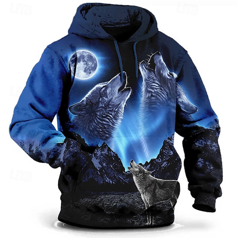 Per uomo Lupo Stampa 3D Felpa con Cappuccio Felpa con cappuccio Felpe con cappuccio Manica Lunga Felpa con cappuccio Con Cappuccio Moda Vacanza Lavoro Abbigliamento quotidiano Grigio verde Bianco e del 2025 a $13.99 –P1