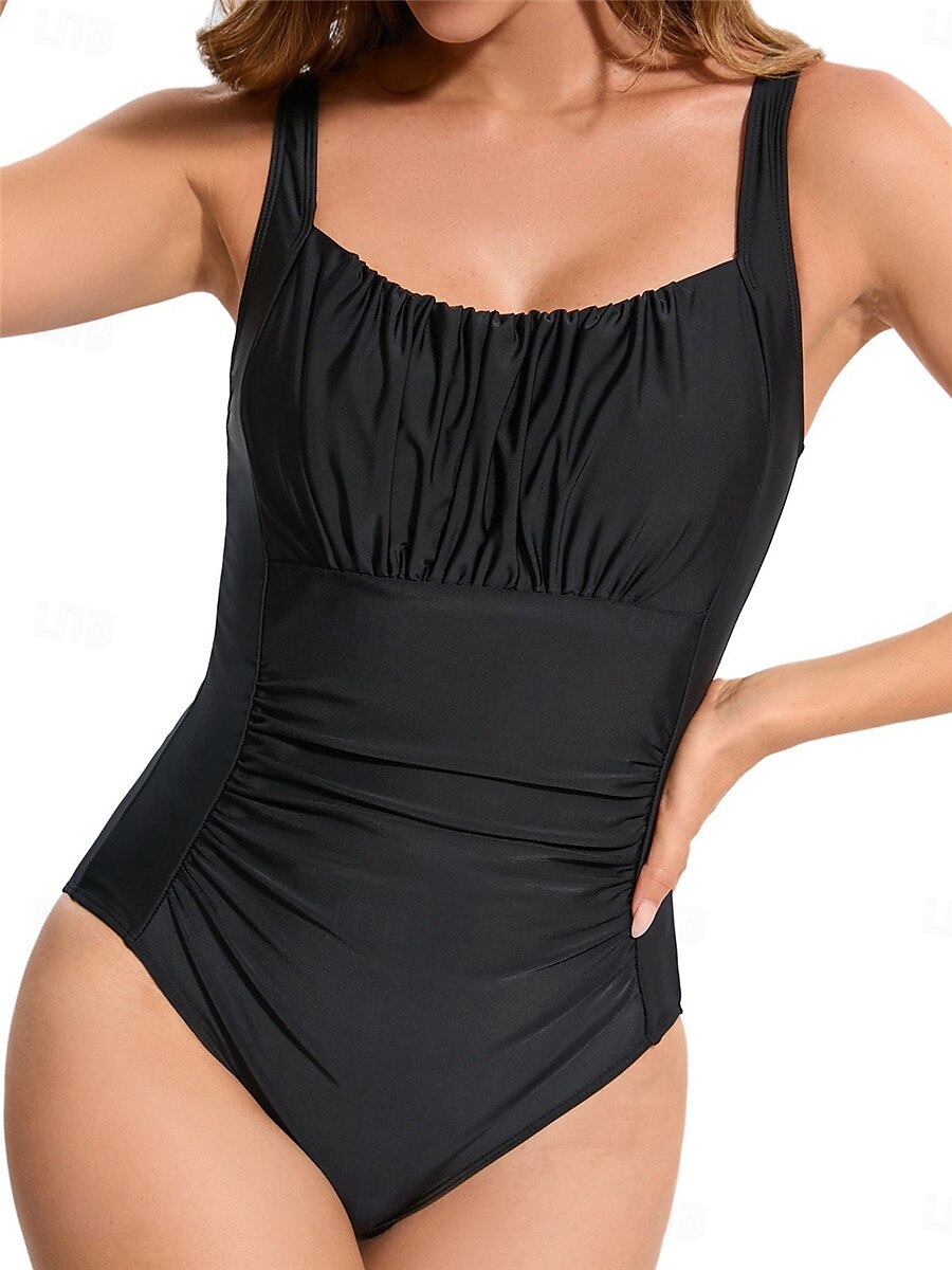 Dame Badetøy Ett stykke Monokini Badedrakt Åpen rygg Midjekontroll Høy Midje Tynn Ferie Strand Klær Helfarge Ermeløs Badedrakter 2025 - $24.99 –P1
