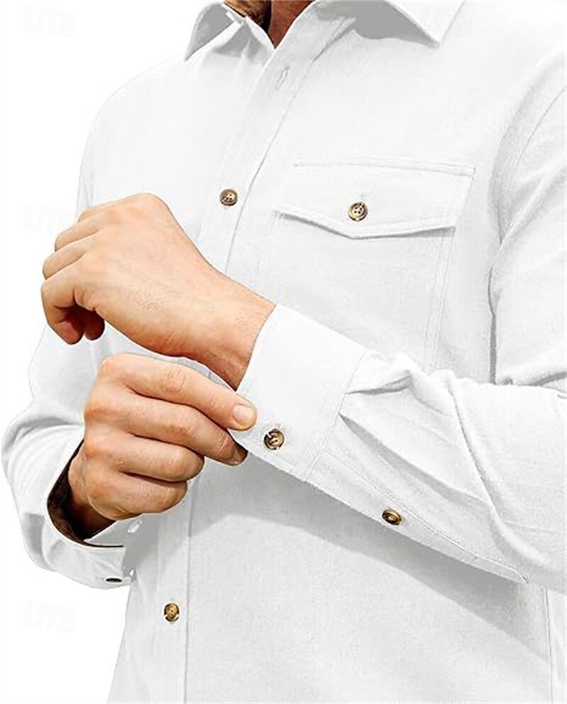 Per uomo Camicia Camicia di flanella Sovracamicia Color Block Esterno Strada Nero Bianco Rosso Blu marino Manica lunga Inverno Primavera & Autunno Abbigliamento del 2025 a $26.99 –P8