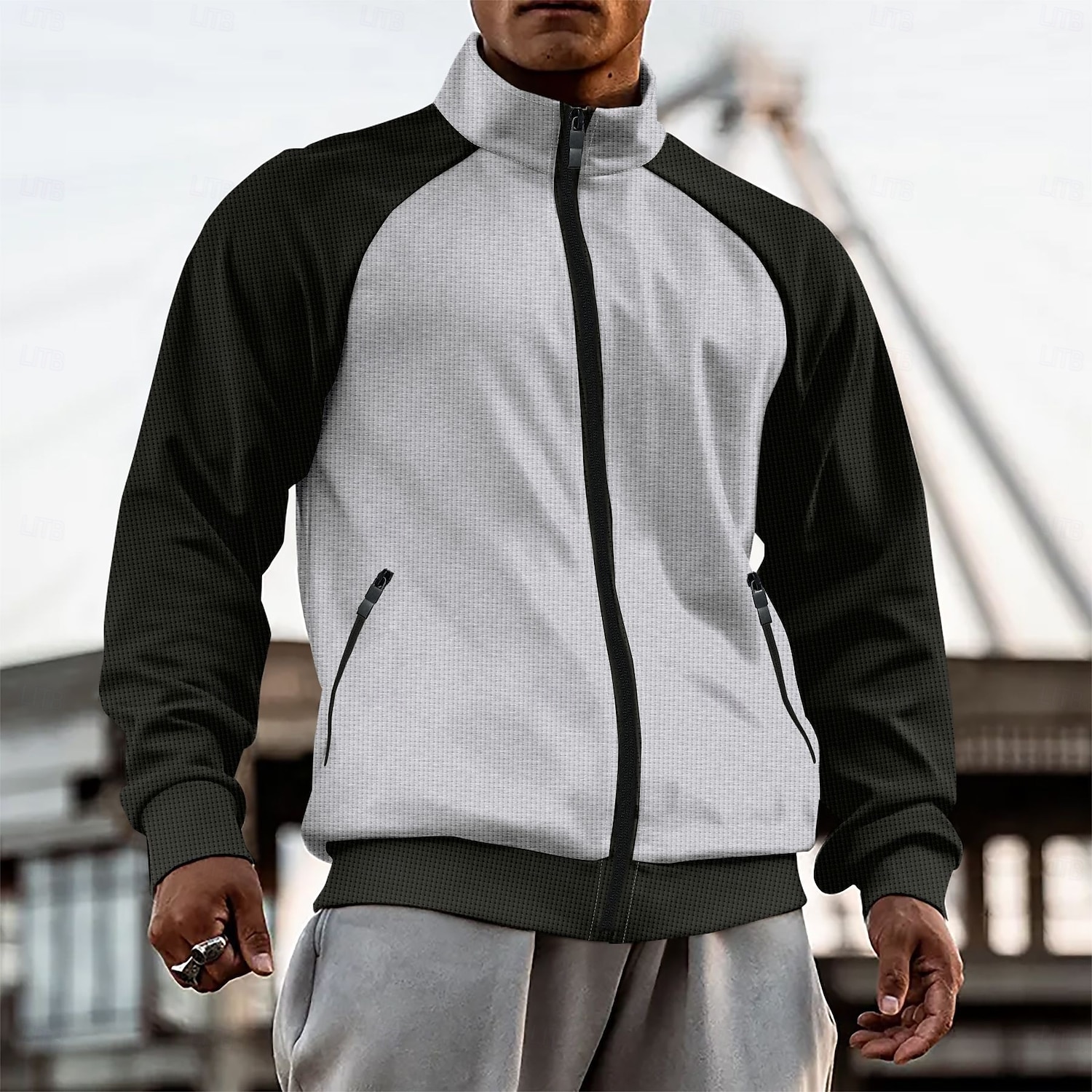 Per uomo Felpa con cappuccio e zip Felpa con cappuccio a zip intera Felpe con zip Bianco Marrone Cachi Grigio Colletto Mao Color Block Liscio Zip Up Collage Sportivo Giornaliero Per eventi Streetwear del 2025 a $25.99 –P9