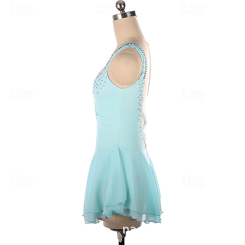 Abito da pattinaggio artistico Per donna Ragazze Pattinaggio sul ghiaccio Vestito Nero Rosso Blu Orlo asimmetrico Rete Alta elasticità Allenamento Competizione Vestiti da pattinaggio sul ghiaccio del 2026 a $160.99 –P4