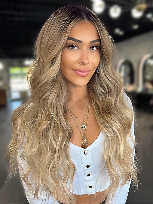 Long  Wigs for Women Middle Part Wig Long Curly Wavy Synthetic Wigs for Daily Party Use 2026 - $19.49 –P4