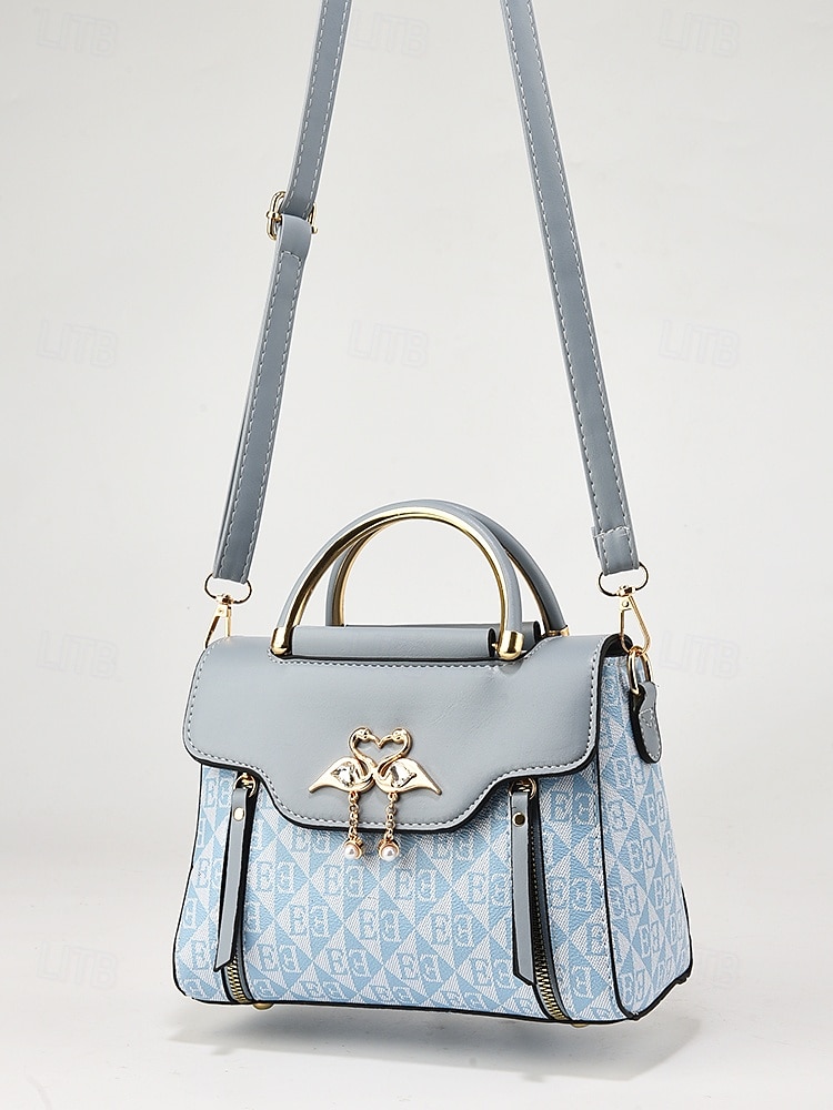 elegantní dámská béžová crossbody kabelka – luxusní monogramové provedení s přívěskem srdce a horní rukojetí 2025 - $29.99 –P2