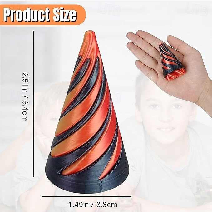 5 balení nemožné pyramidové průchozí sochy, průchozí pyramidová hračka 3D tištěná spirálová kuželová hračka, iluze mini vírových vláken, stolní dekorační suvenýr dárek mini hračka na stůl 2025 - $18.99 –P6