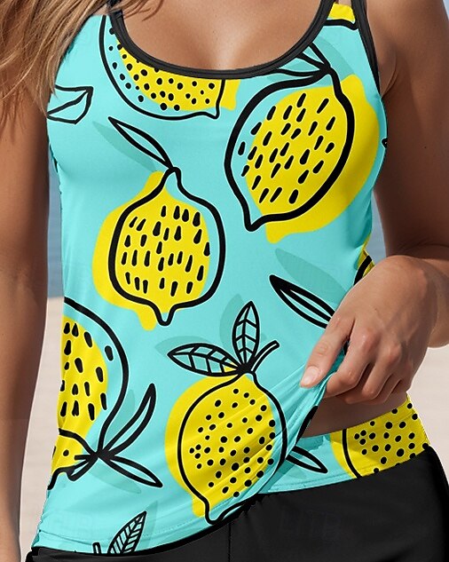 Női fürdőruhák Tankini 2 részes Fürdőruha Vakációs Grafikus Geometrikus Ujjatlan Fürdőruhák 2025 - $35.99 –P3