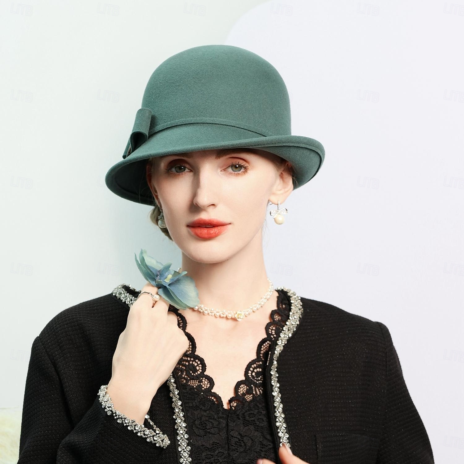 chapéus 100% lã chapéu coco / cloche chapéu balde chapéu fedora chá de casamento elegante casamento com laço cor pura chapéu chapéu de 2025 por $37.99 –P2