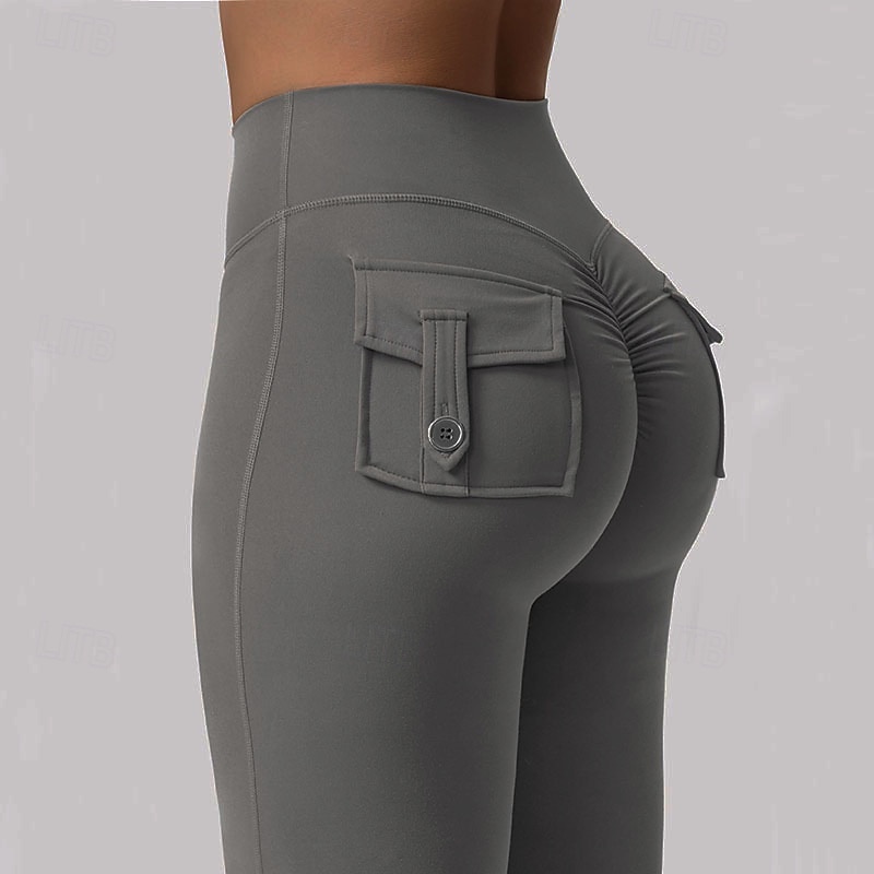Women's Yoga Pants Yoga Leggings Ruched Butt Lifting Butt Lift Tummy Control High Waist Pilates Gym Workout Workout Tights Solid Color Black Army Green Fuchsia Fall Winter Sports Activewear Stretchy 2026 - $23.99 –P9