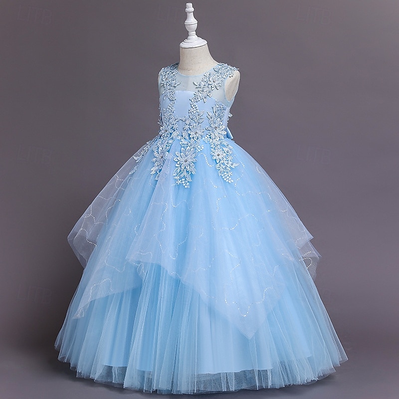 Vestido para Meninas das Flores Crianças Para Meninas Vestido de princesa Espetáculo Casamento Festa Elegante Lindo Com Transparência Côr Sólida Sem Manga Gola Redonda Branco Rosa 4 anos + de 2025 por $40.99 –P3