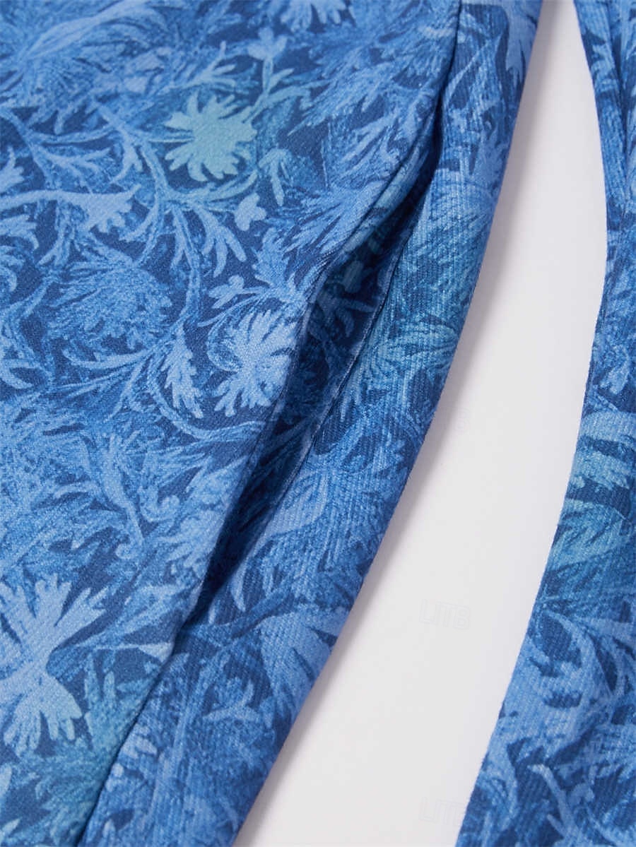 kvinners vinterkjole t-skjortekjole tee-kjole floral stammelomme v-hals lang kjole maxikjole vintage etnisk daglig langermet høst vinter 2025 - $23.99 –P5