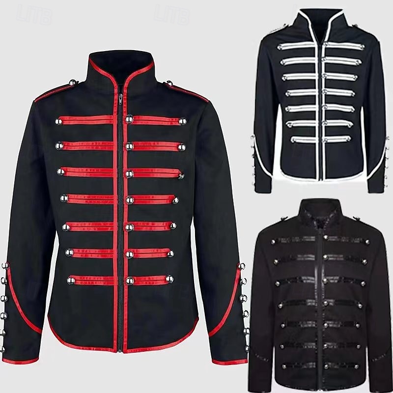 Retro Vintage Rococo Coat Masquerade Circus Jacket Prince Aristocrat Sequins Men's Carnival Masquerade Event / Party Adults' Coat Spring Fall & Winter 2025 - $44.99 –P1