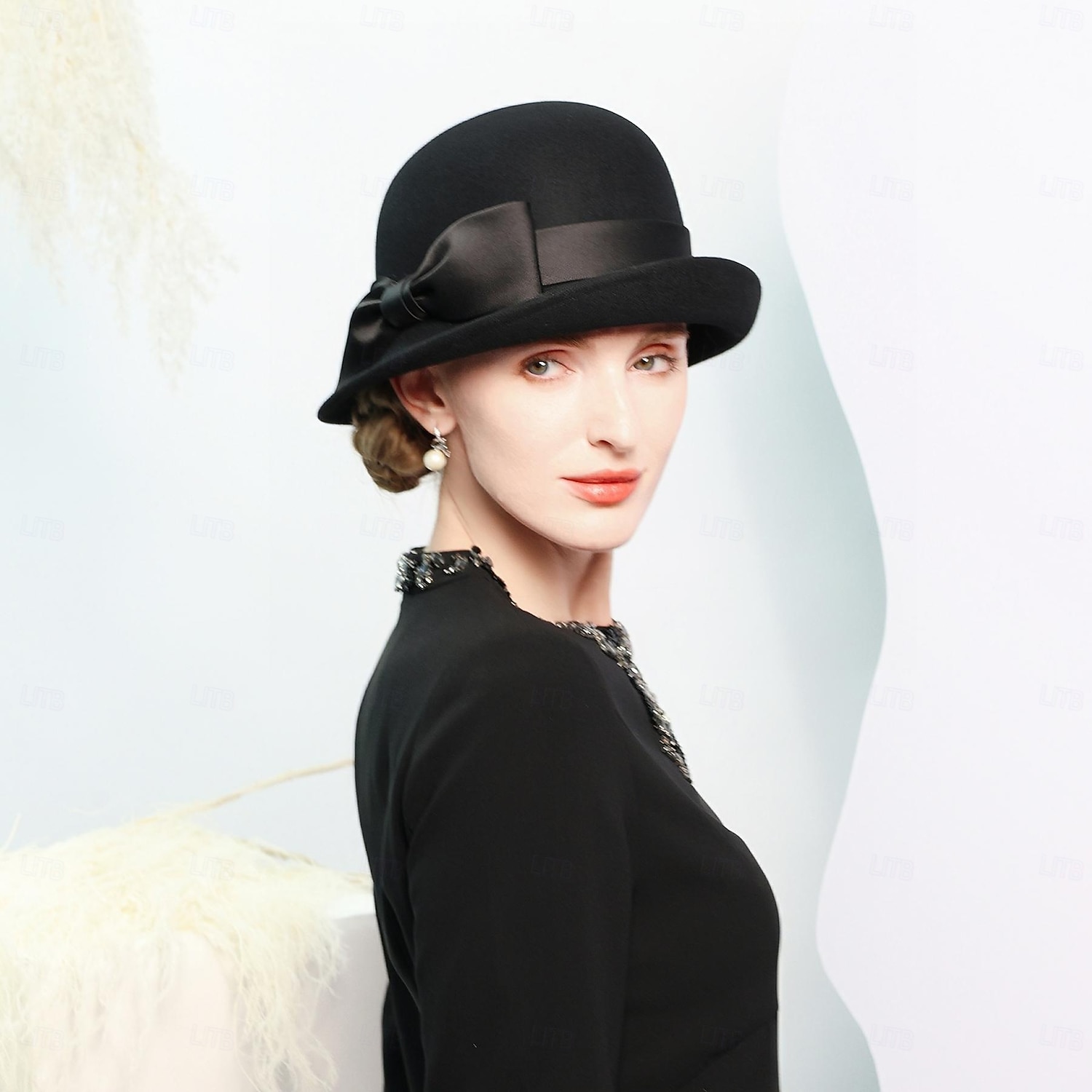 Hats 100% Wool Bowler / Cloche Hat Bucket Hat Top Hat Wedding Tea Party Elegant With Bowknot Pure Color Headpiece Headwear 2025 - $41.99 –P11