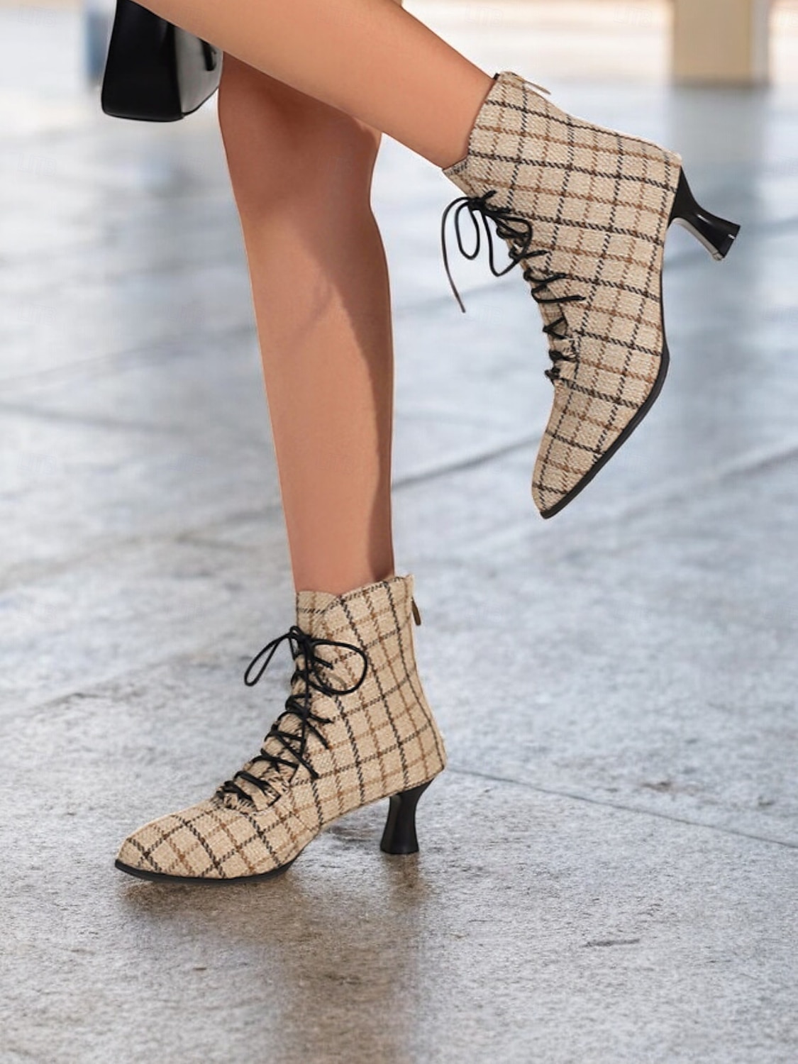 Women's Burgundy Lace-Up Victorian Ankle Boots – Elegant Suede Heeled Footwear for Formal Occasions and Vintage Style 2025 - $46.99 –P5