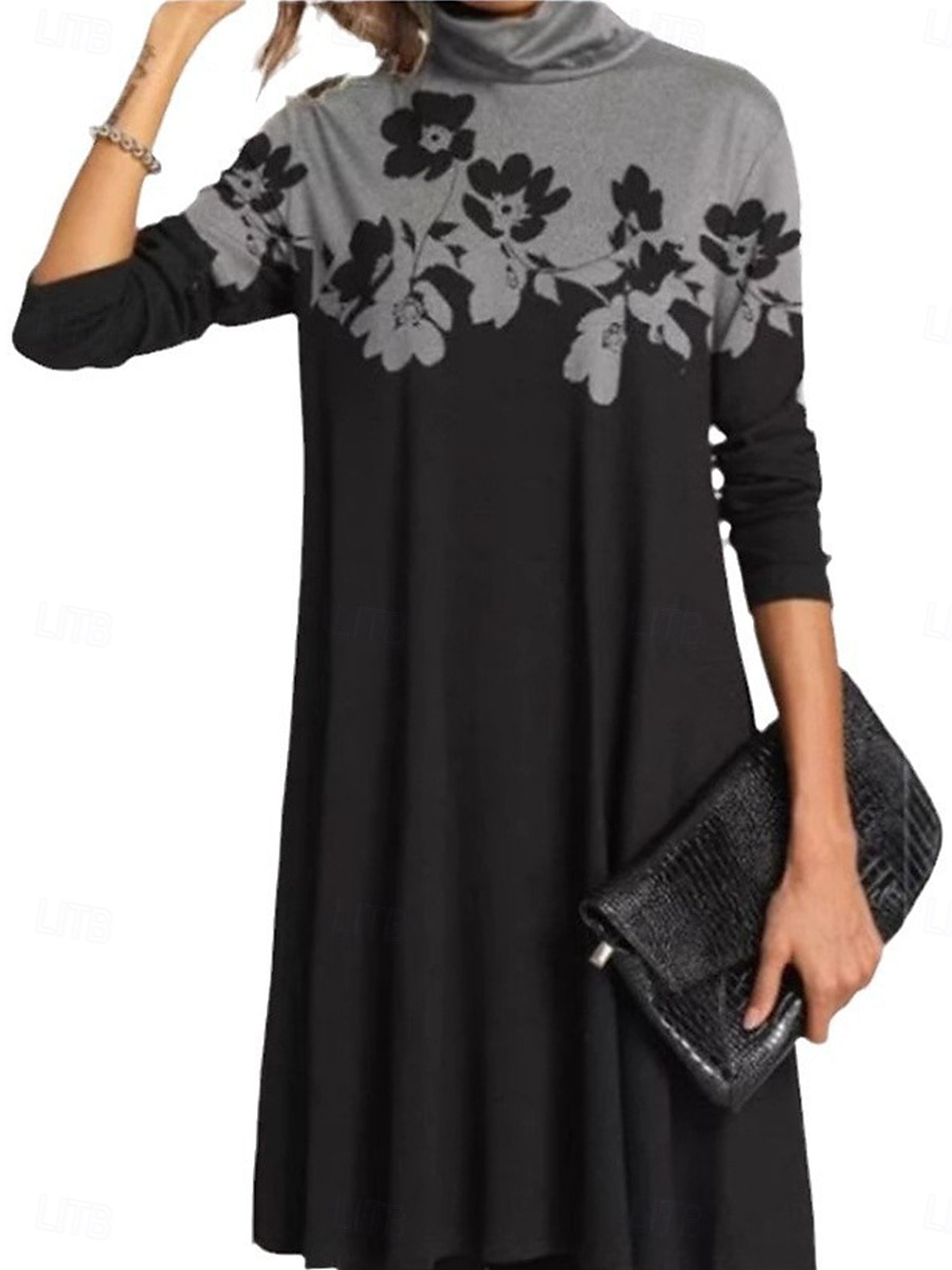 rochie casual dama cu imprimeu floral rochie midi cu guler rochie eleganta casual acasa zilnic vara toamna 2025 - $33.99 –P4