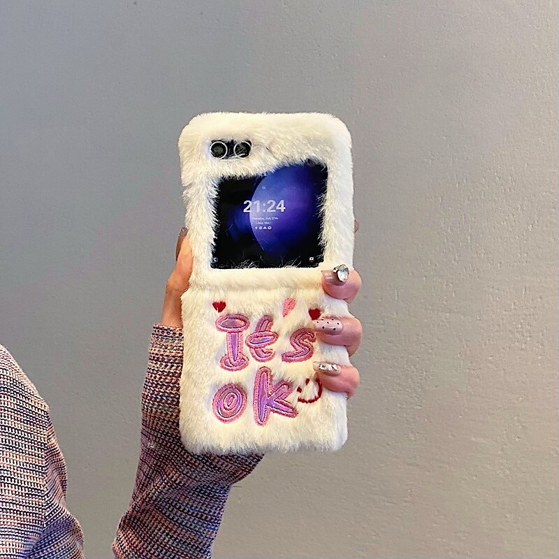 Phone Case For Z Flip 7 Z Flip 6 Z Flip 5 Z Flip 4 Z Flip 3 Back Cover Shockproof Retro Plush 2025 - $18.99 –P3