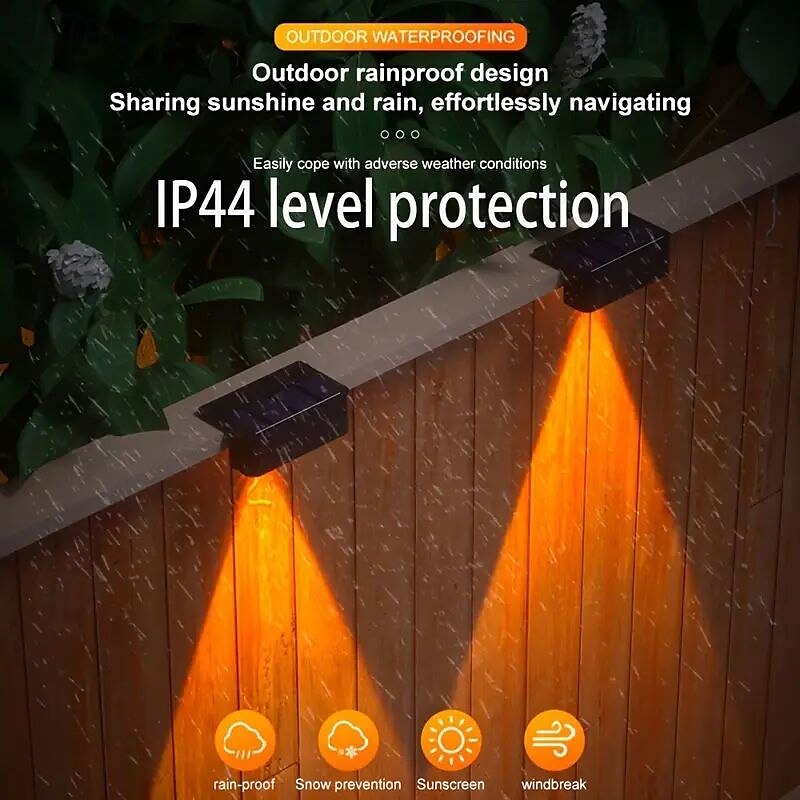 4/8pcs Solar Powered Outdoor Wall Lights Garden Pathway Step Lights High-Efficiency Silicon Panels No Wiring Required Optical Control with Installation Hardware 2025 - $27.99 –P1