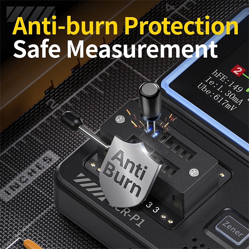 בודק טרנזיסטור mosfet טרנזיסטור בודק קבלים בודק רכיב אלקטרוני דיודה טריודה זנר דיודה התנגדות השראות סוללה בדיקת lcr meter mos pnp npn esr meter 2025 - $79.99 –P3
