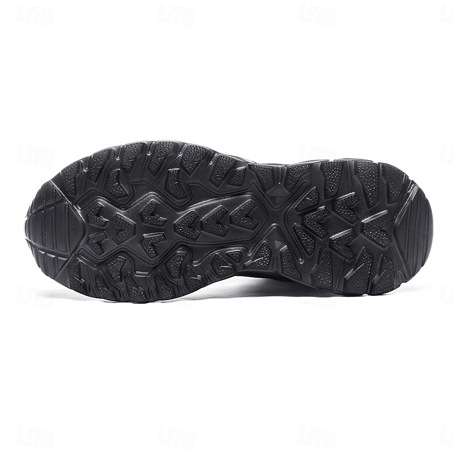 Botas de nieve de invierno negras para hombre: botas de senderismo impermeables, forradas con piel, con cordones y suela antideslizante para climas fríos 2025 - $46.99 –P5
